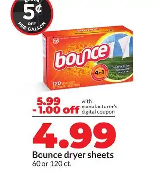Hy-Vee Bounce dryer sheets offer
