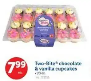 Lidl Two-Bite chocolate & vanilla cupcakes offer