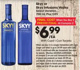 Ralphs Skyy or Skyy Infusions Vodka offer
