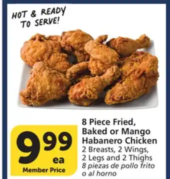 Vons 8 Piece Fried, Baked or Mango Habanero Chicken offer