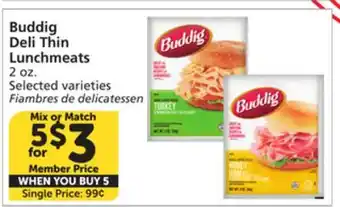 Albertsons Buddig Deli Thin Lunchmeats offer