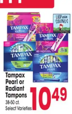 Jewel-Osco Tampax Pearl or Radiant Tampons offer