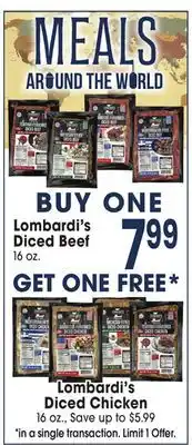 Jewel-Osco Lombardi's Diced Beef offer