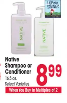 Jewel-Osco Native Shampoo or Conditioner offer