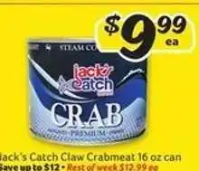 Winn Dixie Jack's Catch Claw Crabmeat offer