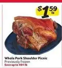Winn Dixie Whole Pork Shoulder Picnic offer