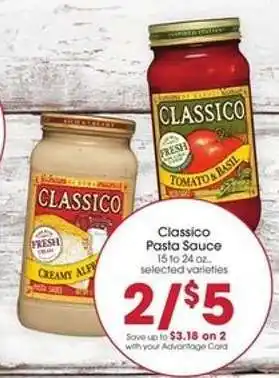 Giant Eagle Classico Pasta Sauce offer