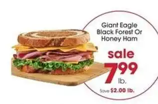 Giant Eagle Giant Eagle Black Forest or Honey Ham offer