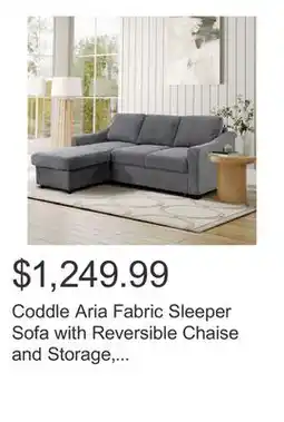 Costco Coddle Aria Fabric Sleeper Sofa with Reversible Chaise and Storage, Gray offer