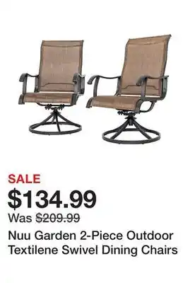 Tractor Supply Company Nuu Garden 2-Piece Outdoor Textilene Swivel Dining Chairs offer
