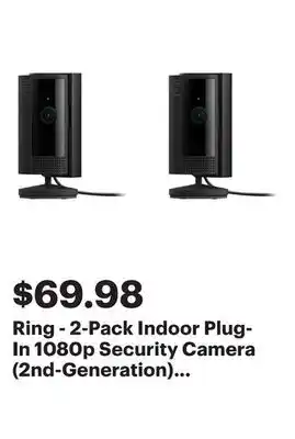 Best Buy Ring - 2-Pack Indoor Plug-In 1080p Security Camera (2nd-Generation) with Privacy Cover - Black offer