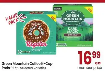 Albertsons Green Mountain Coffee K-Cup Pods - 32 ct., Selected Varieties offer