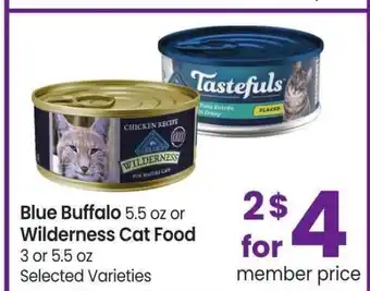 Albertsons Blue Buffalo, 5.5 oz or Wilderness Cat Food, 3 or 5.5 oz - Selected Varieties offer