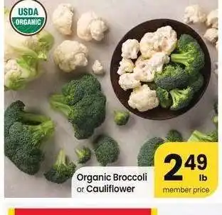 Albertsons Organic Broccoli or Cauliflower offer
