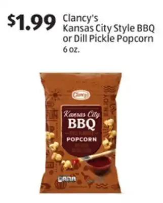 Aldi Clancy's Kansas City Style BBQ or Dill Pickle Popcorn offer