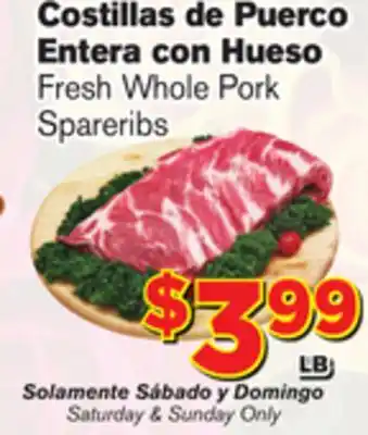 El Super Fresh Fresh Whole Pork Spareribs offer