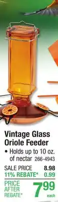 Menards Woodlinkreg Vintage Glass Oriole Feeder - 10 oz offer