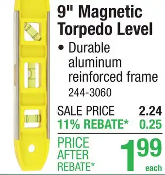Menards Johnson Level 9 Magnetic Torpedo Level offer