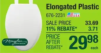 Menards Mayfair Affinity Elongated White Plastic Toilet Seat with Easy·Clean Hinge and Stay·Tite offer