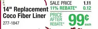 Menards Master Garden 14 Brown Coco Liner offer