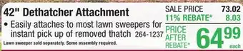 Menards Yardworks 42 Lawn Sweeper Dethatcher offer