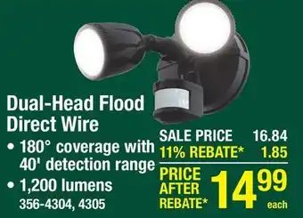 Menards Patriot Lighting White LED Dual Head Motion Sensor Outdoor Security Flood Light offer