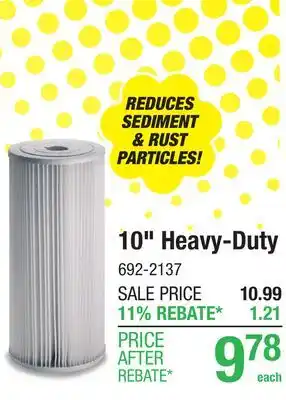Menards OMNIFilter 10 Heavy-Duty Pleated Sediment Whole House Water Replacement Filter offer