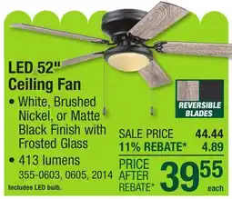 Menards Patriot Lighting Gilford 52 White Indoor 1-Light Ceiling Fan offer