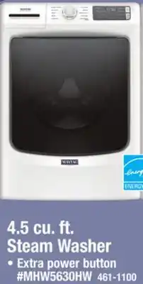 Menards Maytag 4.5 cu.ft. White Front-Load Steam Washer offer