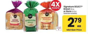 Albertsons Signature SELECT Bread 24 oz. or Buns 6-8 ct. - Selected varieties offer