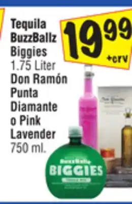 El Super Tequila BuzzBallz Biggies 1.75 Liter Don Ramón Punta Diamante o Pink Lavender offer
