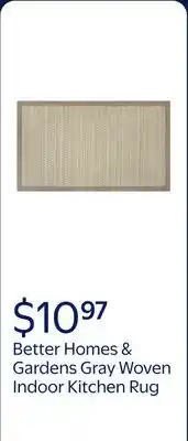 Walmart Better Homes & Gardens Gray Woven Polypropylene 20 x 34 Indoor Kitchen Rug offer