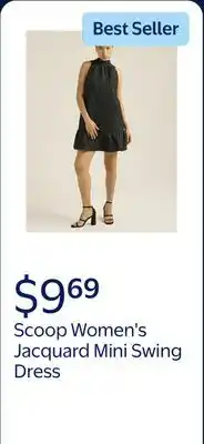 Walmart Scoop Women's and Women's Plus Jacquard Mini Swing Dress offer