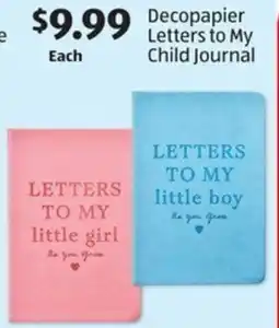 Aldi Decopapier Letters to My Child Journal offer