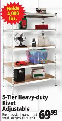 Ocean State Job Lot Method Storage Systems 5-Tier Heavy-Duty Rivet Shelving Unit 48 x 71 offer