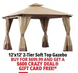 Ocean State Job Lot Sunjoy Aluminum Frame 2-Tier Steel Soft Top Gazebo 12' x 12' Beige/Brown offer