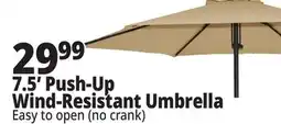 Ocean State Job Lot 7.5' Wind Resistant Steel Patio Umbrella with Push Lift offer