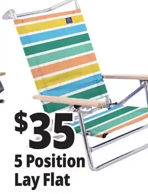 Ocean State Job Lot 5-Position Copa Lay Flat Aluminum Beach Chair offer