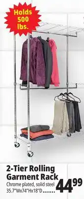 Ocean State Job Lot 2-Tier Rolling Garment Rack offer