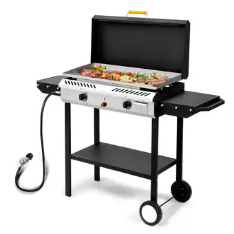 Walmart Ktaxon 2 Burner Propane Griddle Flat Top Gas Grill 150000 BTU 2 IN 1 Propane Stove & Griddle offer