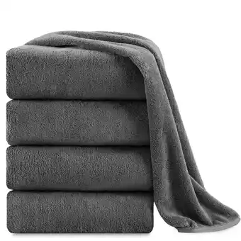 Walmart Jessy Home 4 Pack Oversized Bath Sheet Towels 700 GSM Ultra Soft Dark Gray Bath Towel Set offer