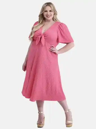 Walmart Terra & Sky Women's Plus Size Crinkle Tie Dress, Sizes 0X-5X offer