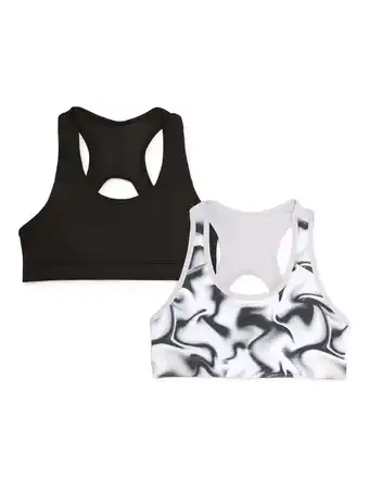 Walmart Athletic Works Girls Sports Bra, 2 Pack, Sizes XS-XXL offer