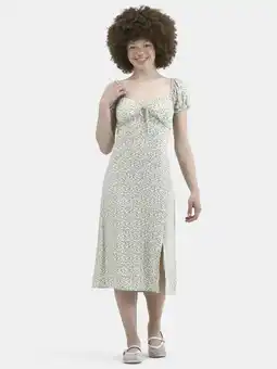 Walmart No Boundaries Midi Dress with Puff Sleeves, Women's offer