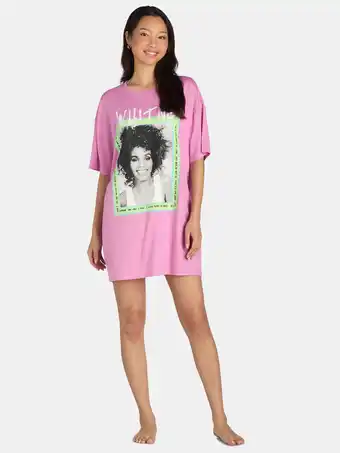 Walmart Whitney Houston Junior's Sleep Graphic Tee with Short Sleeves, Sizes S-3X offer