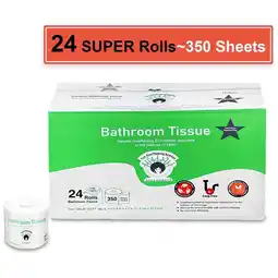 Walmart Eco-Overflowing Bamboo PP Natural Diamond Print Toilet Tissue -24 Count 3Ply Mega Roll-TP offer
