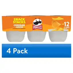 Walmart (4 pack) Pringles Cheddar Cheese Potato Crisps Chips, Lunch Snacks, 12 Count offer
