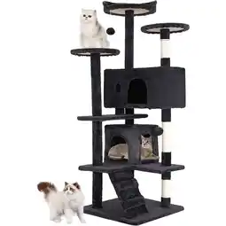 Walmart BestPet 54in Cat Tree Tower, Scratch Posts, Condo, Toys, Dark Gray, Perfect for Active Cats offer