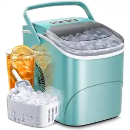 Walmart Havato Countertop Ice Maker, 9 Bullet Ice Cubes in 6 Mins, 26lbs/24H, w/ Scoop & Basket, Matte Black offer