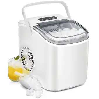Walmart Havato Countertop Ice Maker, 9 Bullet Ice Cubes in 6 Mins, 26lbs/24H, w/ Scoop & Basket, Matte Black offer